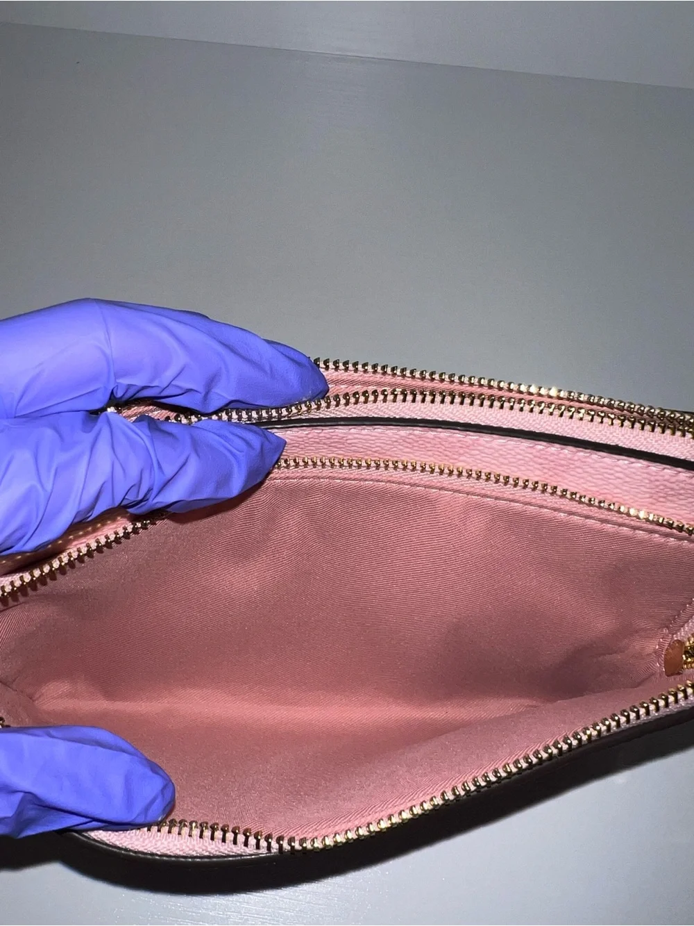 Coach Powder Pink Double Zip Wristlet
